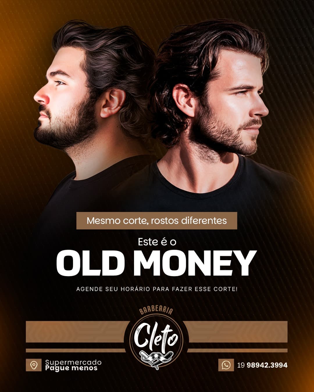 Post da Cleto sobre o corte Old Money, com dois perfis